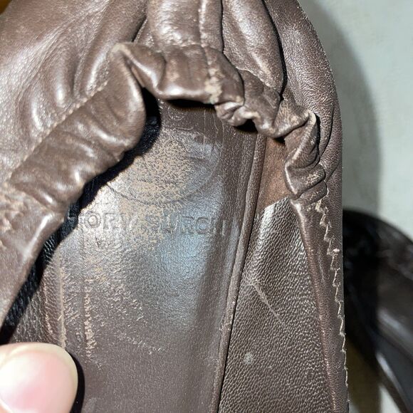 Tory Burch Women’s Ballet Slippers Sz 6 M Brown Leather Going Out Party Comfort - Picture 2 of 12